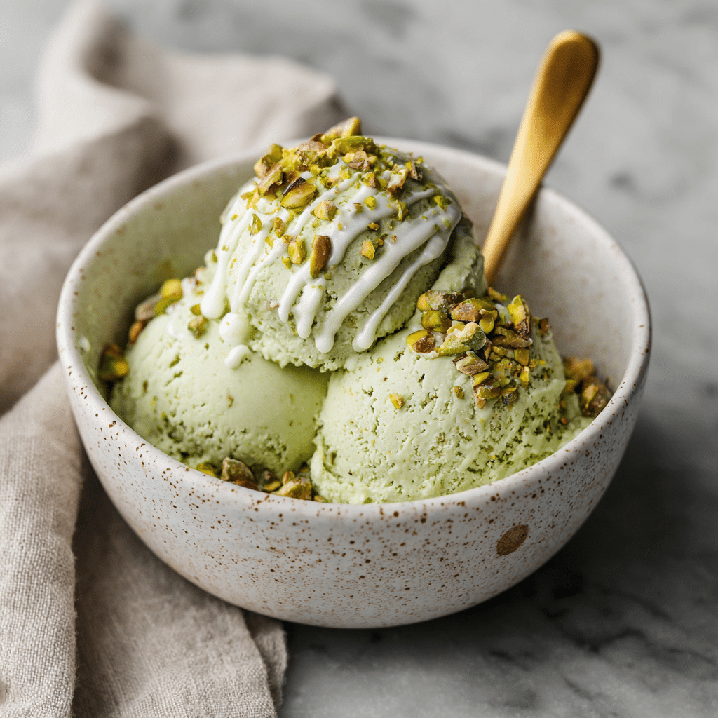 Matcha Desserts: Irresistible No‑Bake Treats with Green Tea Power 6 No-churn matcha ice cream with pistachios and white chocolate